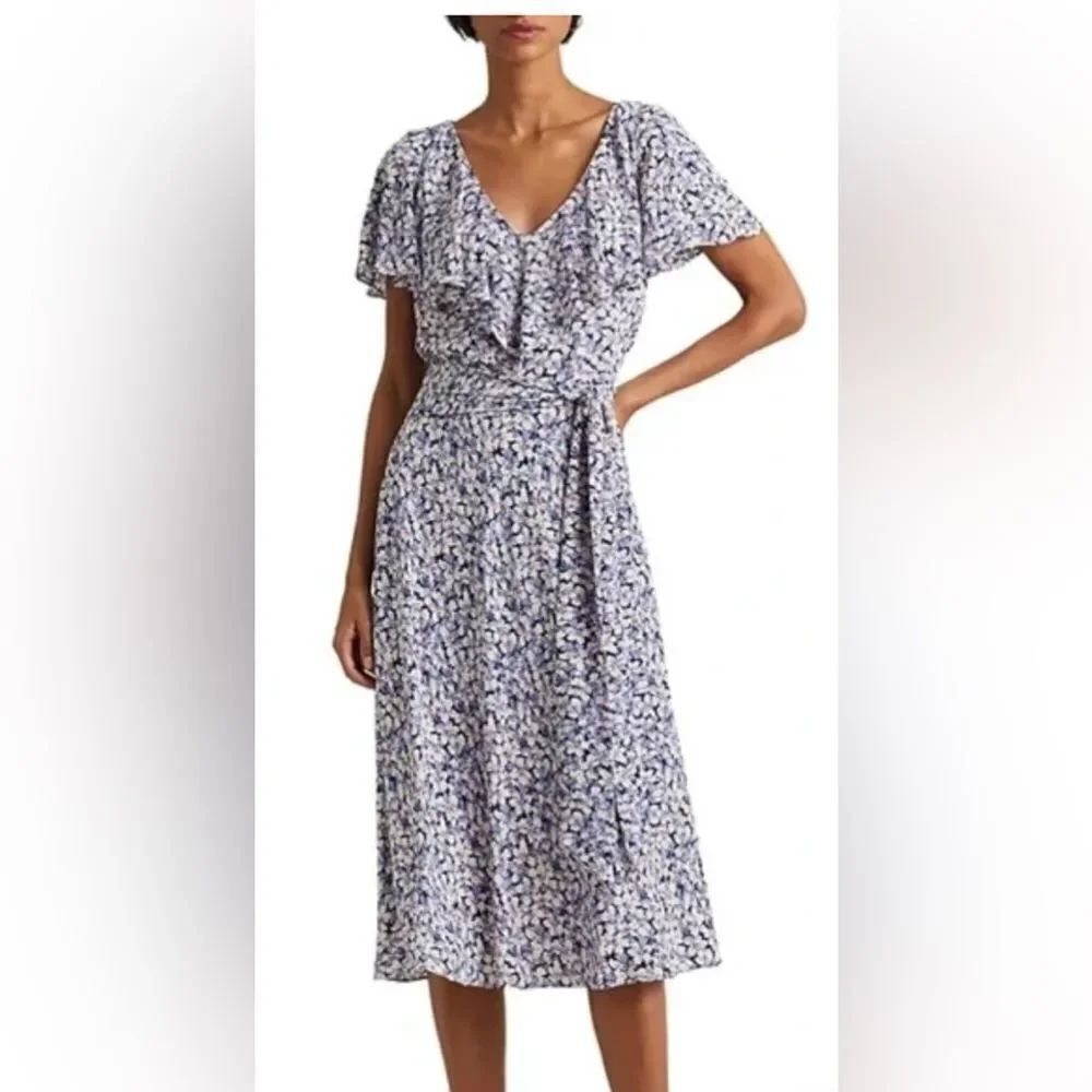Lauren Ralph Lauren Crepe Floral Belted Dress - size 2